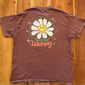 Tilly’s Full Tilt Brown and White Retro Flower Tee